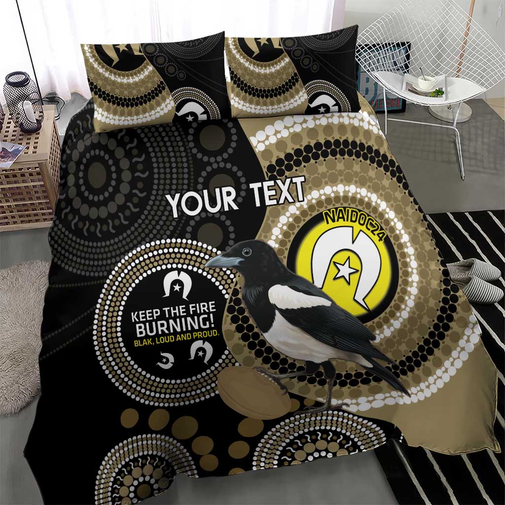Custom AFL Collingwood NAIDOC Week Bedding Set Keep The Fire Burning Indigenous Art - Vibe Hoodie Shop