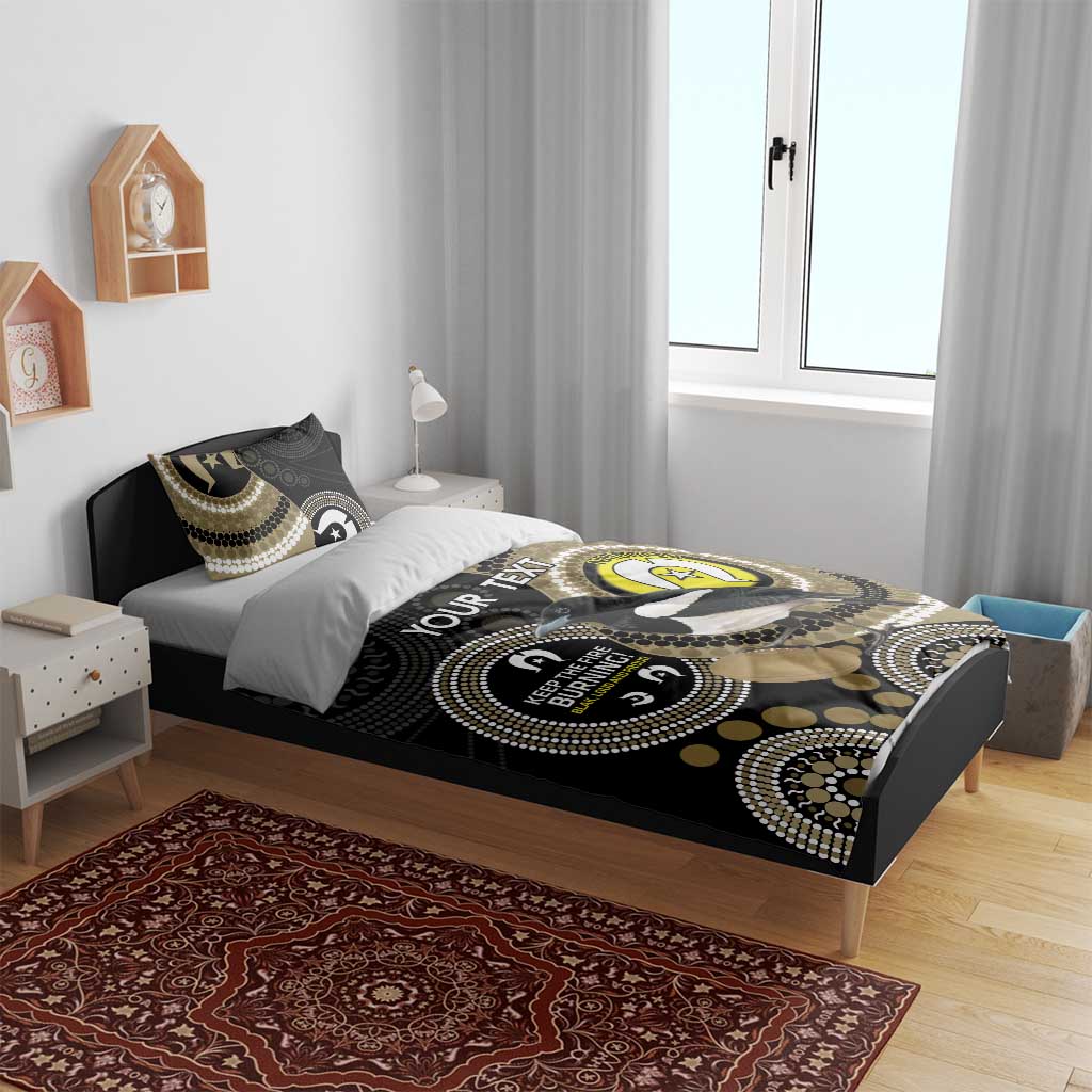 Custom AFL Collingwood NAIDOC Week Bedding Set Keep The Fire Burning Indigenous Art - Vibe Hoodie Shop