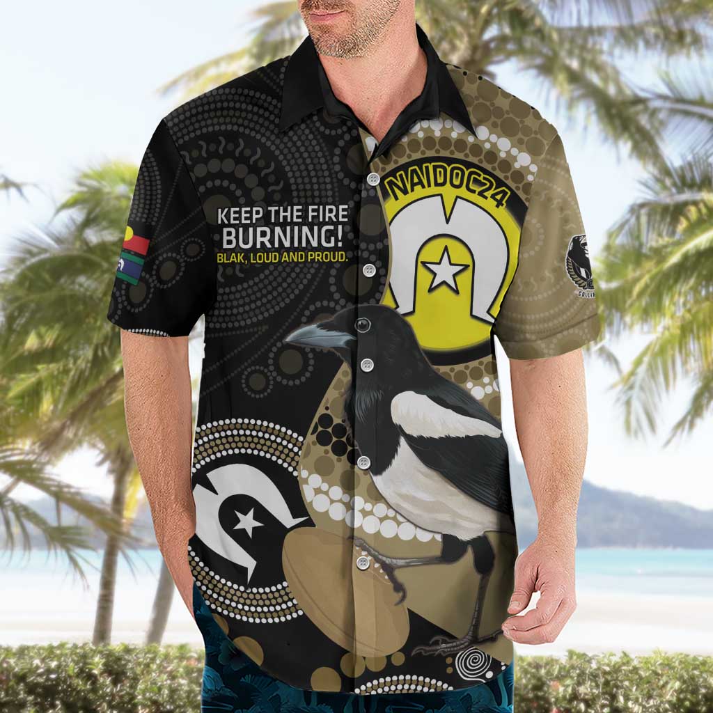 Custom AFL Collingwood NAIDOC Week Hawaiian Shirt Keep The Fire Burning Indigenous Art - Vibe Hoodie Shop