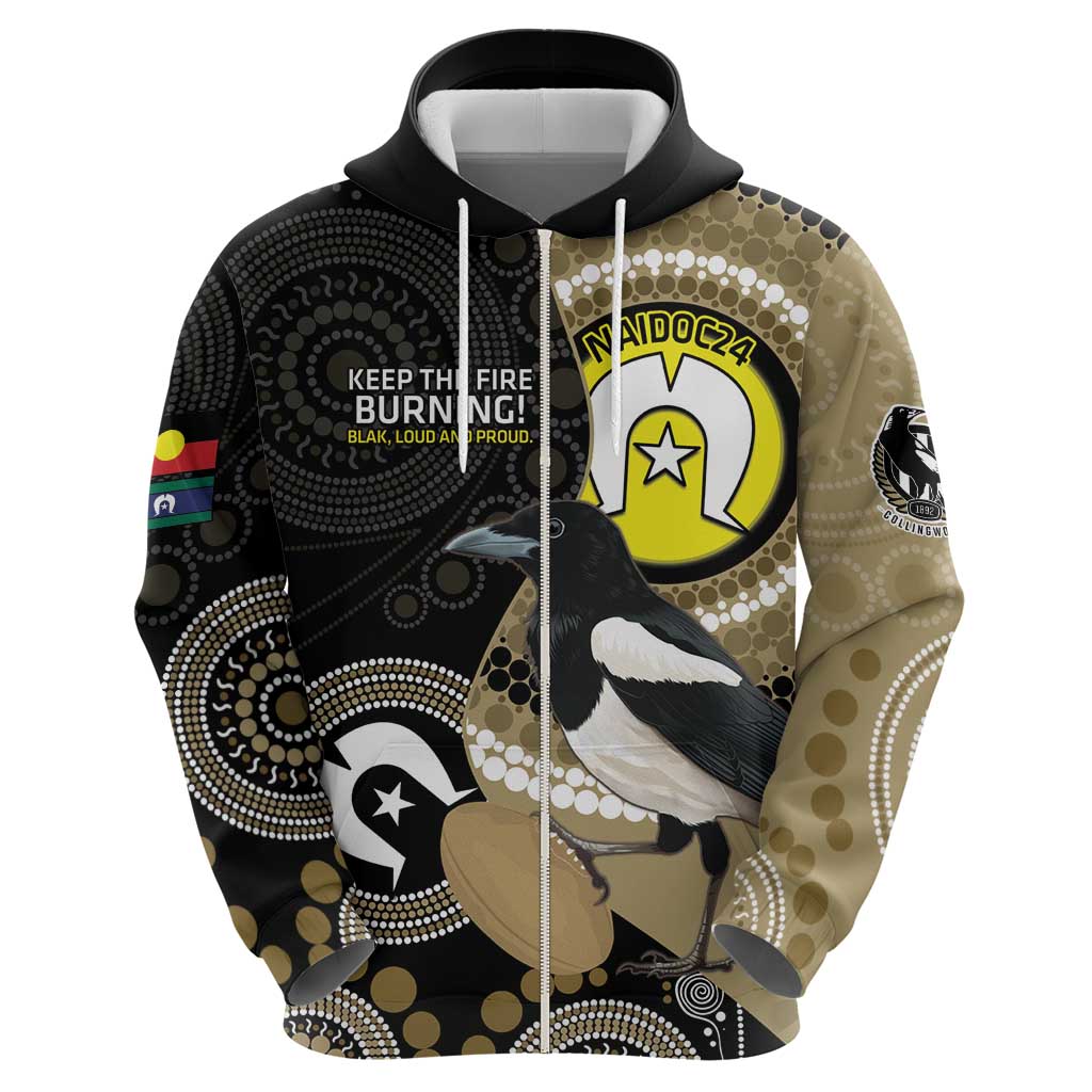Custom AFL Collingwood NAIDOC Week Hoodie Keep The Fire Burning Indigenous Art - Vibe Hoodie Shop