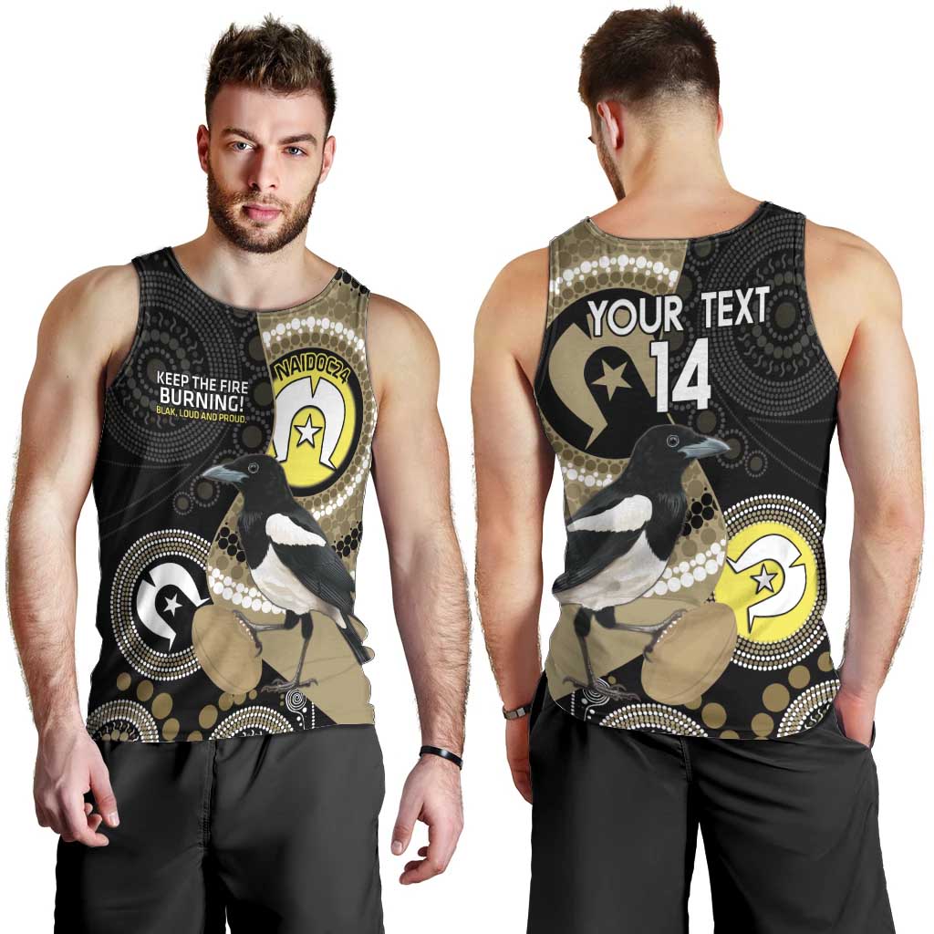 Custom AFL Collingwood NAIDOC Week Men Tank Top Keep The Fire Burning Indigenous Art - Vibe Hoodie Shop