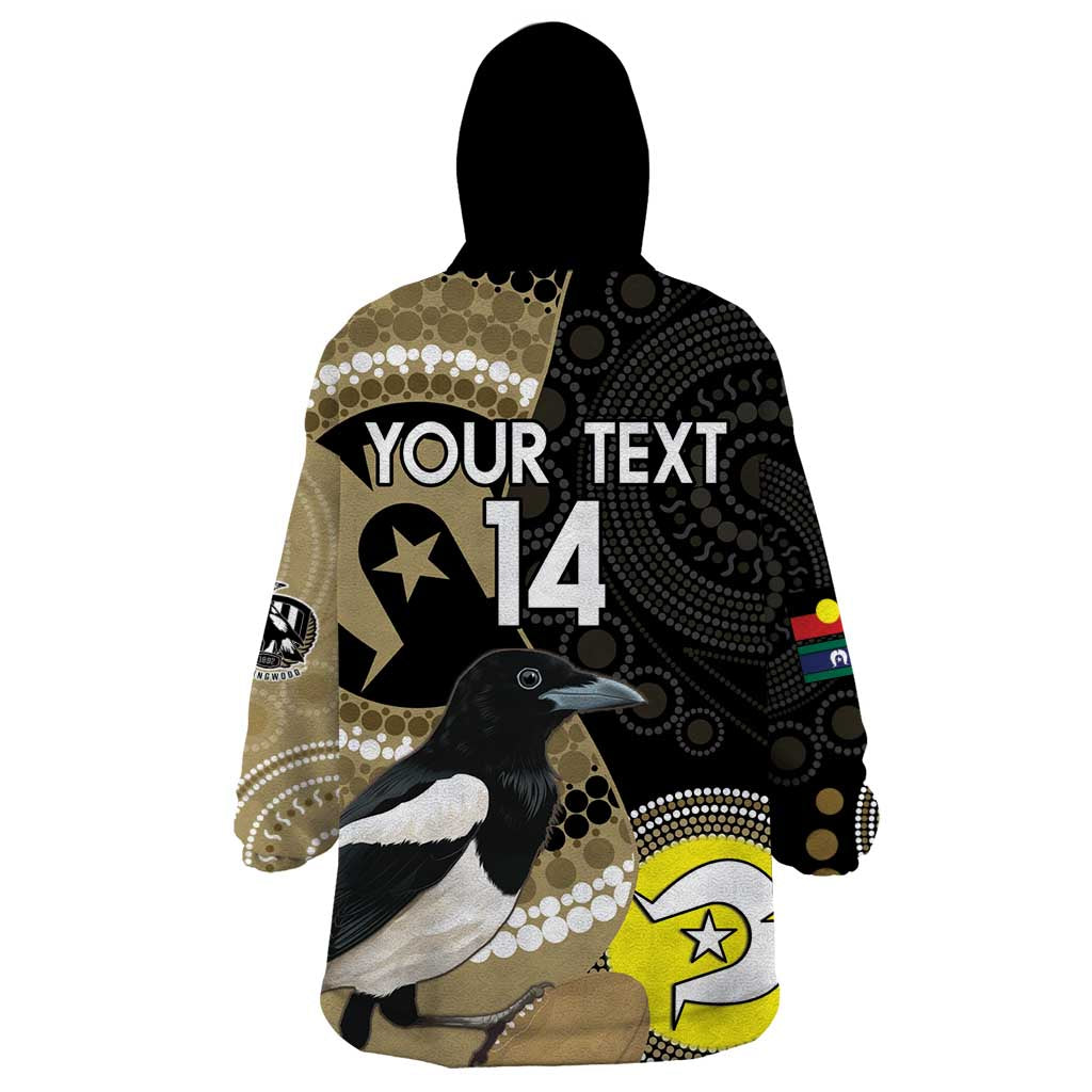 Custom AFL Collingwood NAIDOC Week Wearable Blanket Hoodie Keep The Fire Burning Indigenous Art - Vibe Hoodie Shop