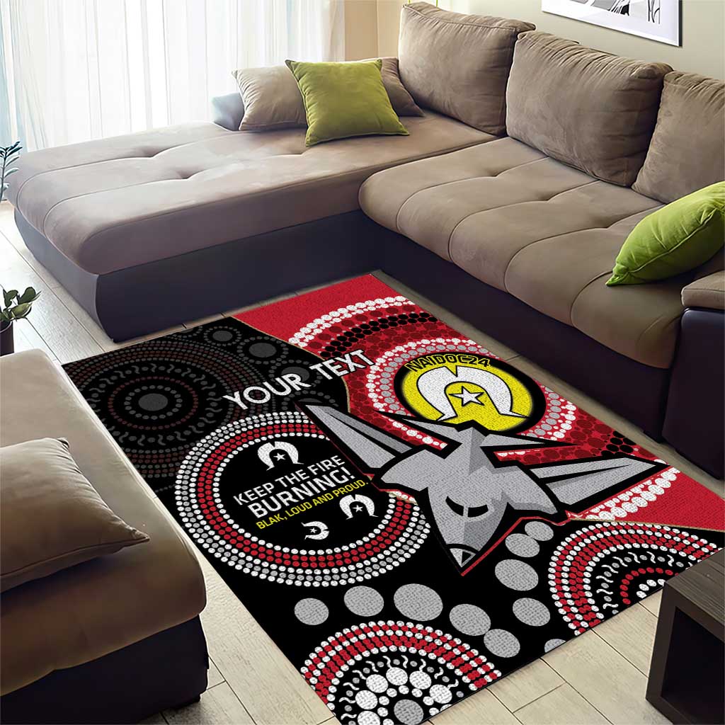 Custom AFL Essendon NAIDOC Week Area Rug Keep The Fire Burning Indigenous Art - Vibe Hoodie Shop