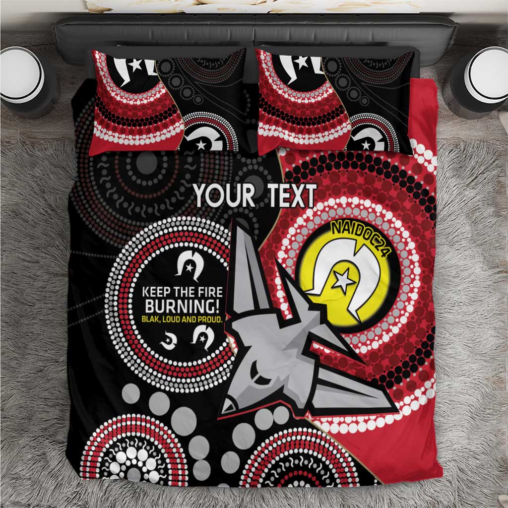Custom AFL Essendon NAIDOC Week Bedding Set Keep The Fire Burning Indigenous Art - Vibe Hoodie Shop
