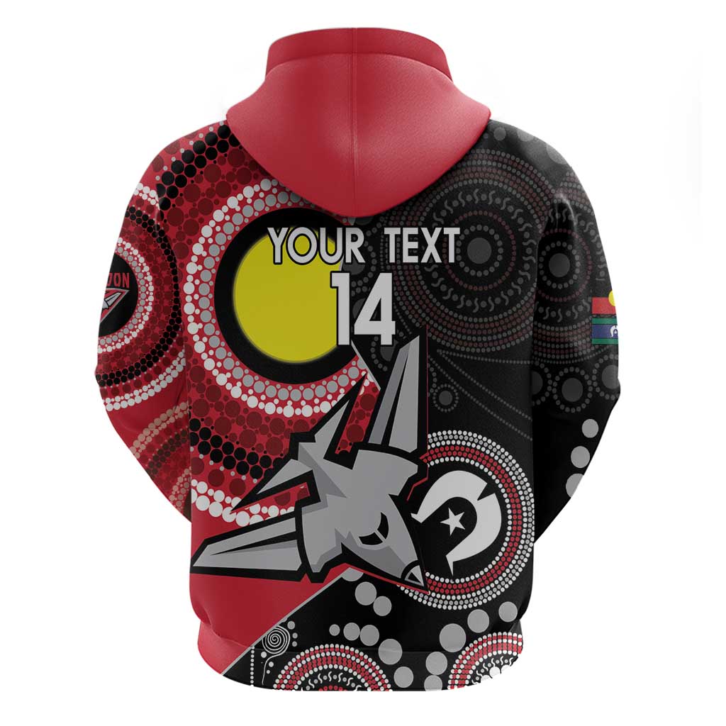 Custom AFL Essendon NAIDOC Week Hoodie Keep The Fire Burning Indigenous Art - Vibe Hoodie Shop