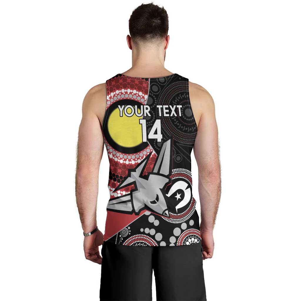 Custom AFL Essendon NAIDOC Week Men Tank Top Keep The Fire Burning Indigenous Art - Vibe Hoodie Shop