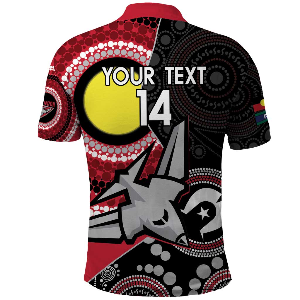 Custom AFL Essendon NAIDOC Week Polo Shirt Keep The Fire Burning Indigenous Art - Vibe Hoodie Shop
