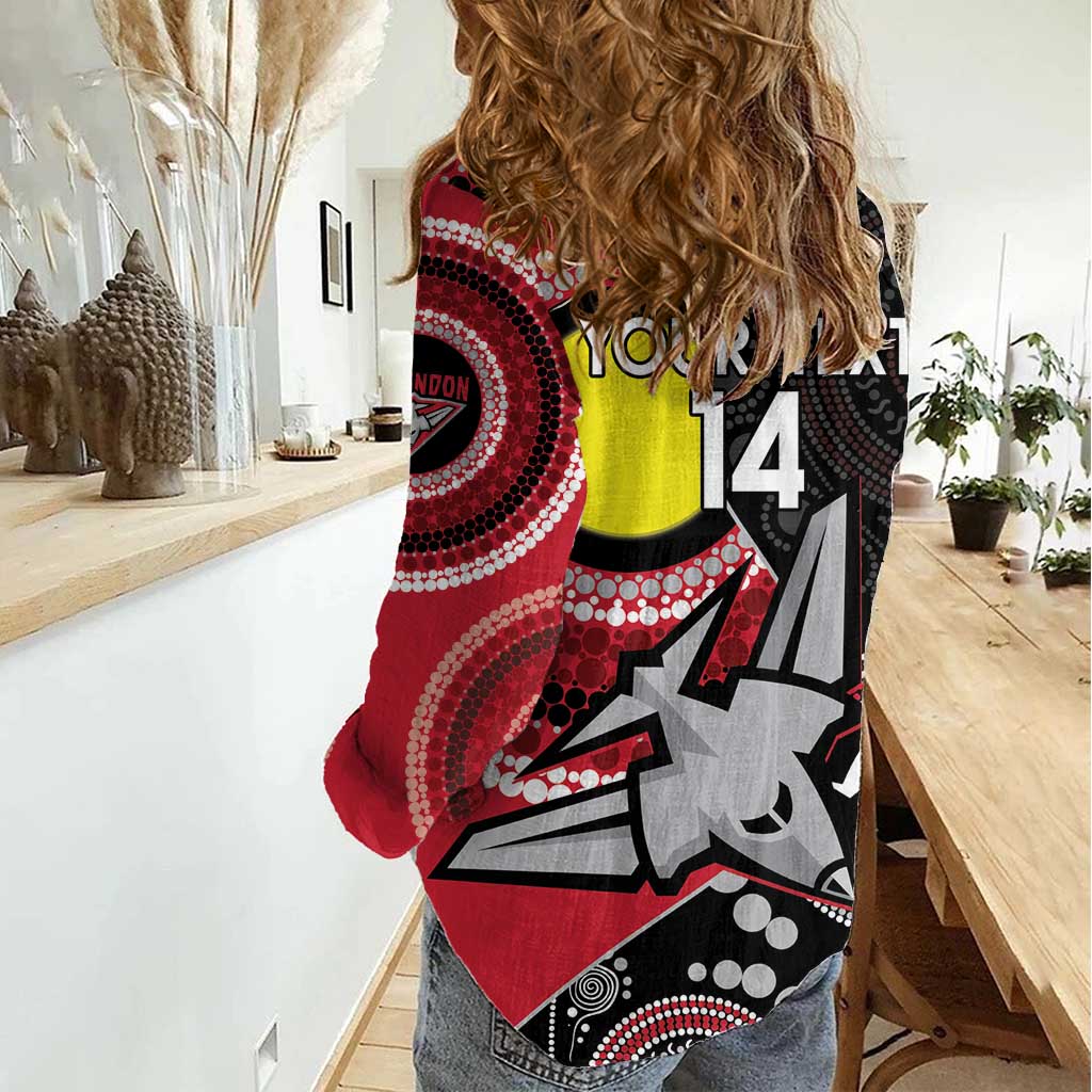 Custom AFL Essendon NAIDOC Week Women Casual Shirt Keep The Fire Burning Indigenous Art - Vibe Hoodie Shop