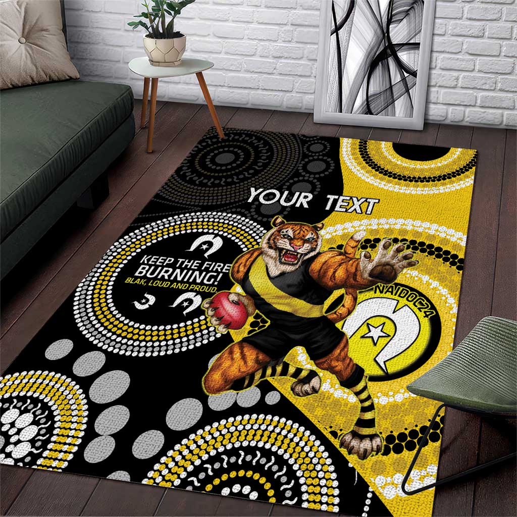 Custom AFL Richmond NAIDOC Week Area Rug Keep The Fire Burning Indigenous Art - Vibe Hoodie Shop