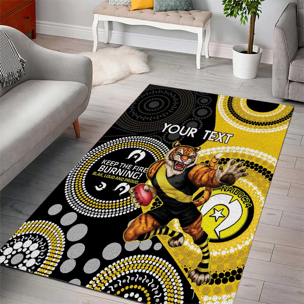 Custom AFL Richmond NAIDOC Week Area Rug Keep The Fire Burning Indigenous Art - Vibe Hoodie Shop