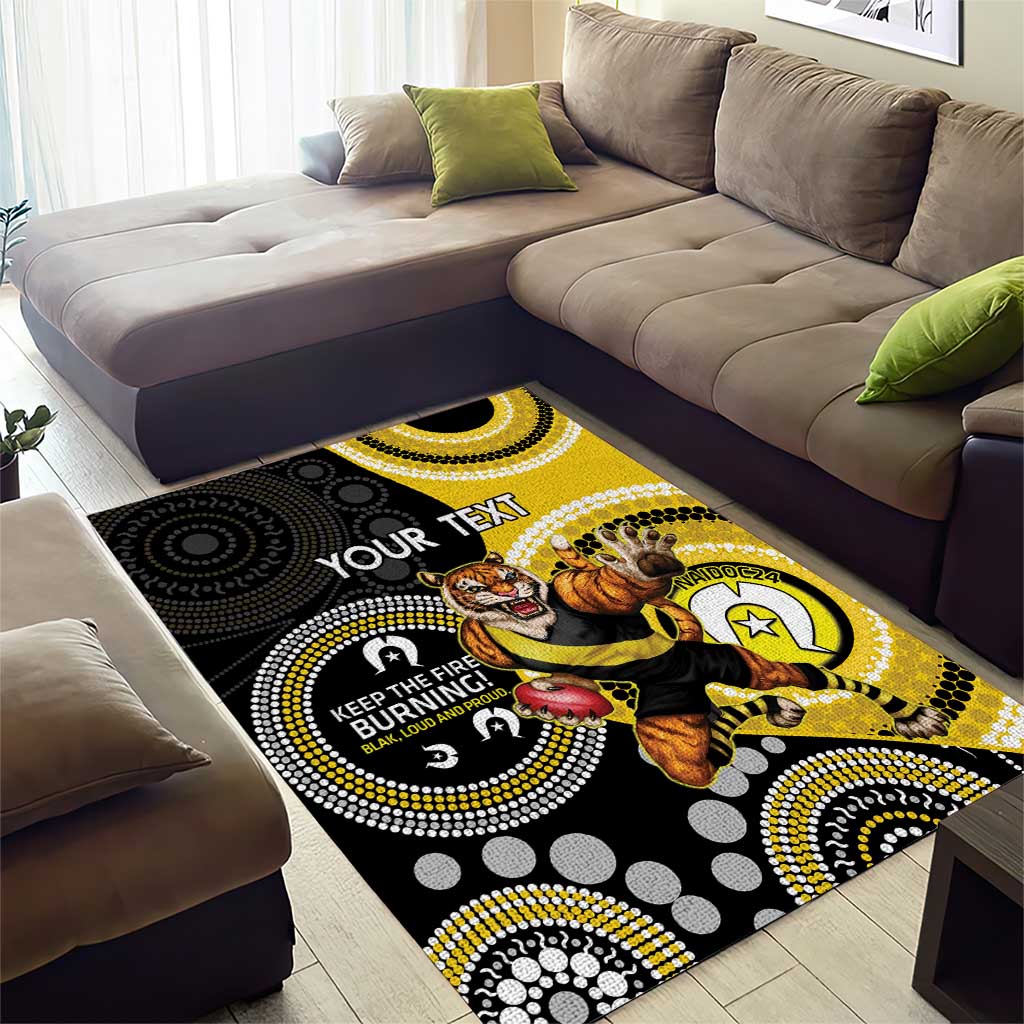 Custom AFL Richmond NAIDOC Week Area Rug Keep The Fire Burning Indigenous Art - Vibe Hoodie Shop