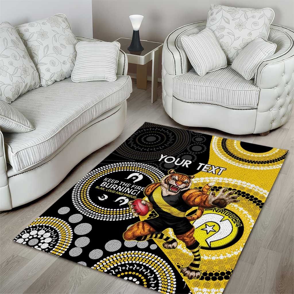 Custom AFL Richmond NAIDOC Week Area Rug Keep The Fire Burning Indigenous Art - Vibe Hoodie Shop