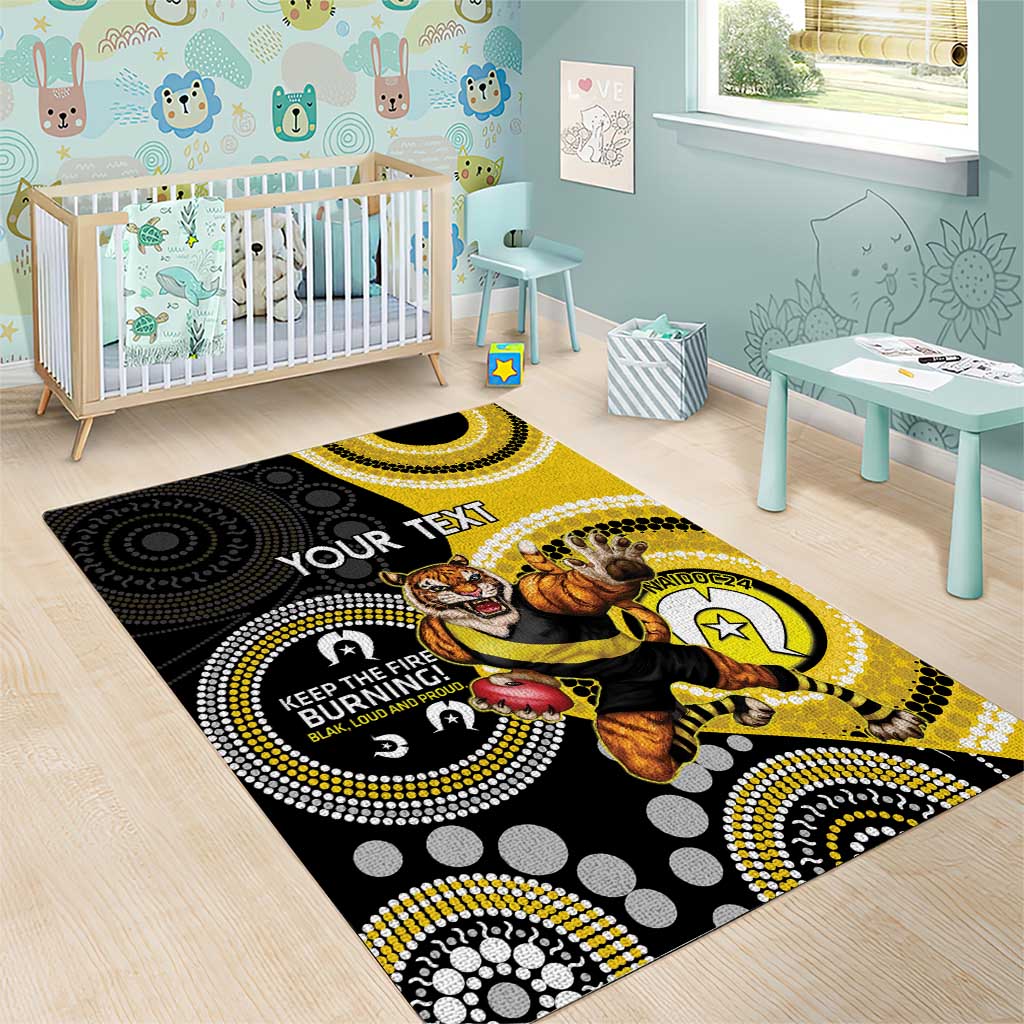 Custom AFL Richmond NAIDOC Week Area Rug Keep The Fire Burning Indigenous Art - Vibe Hoodie Shop