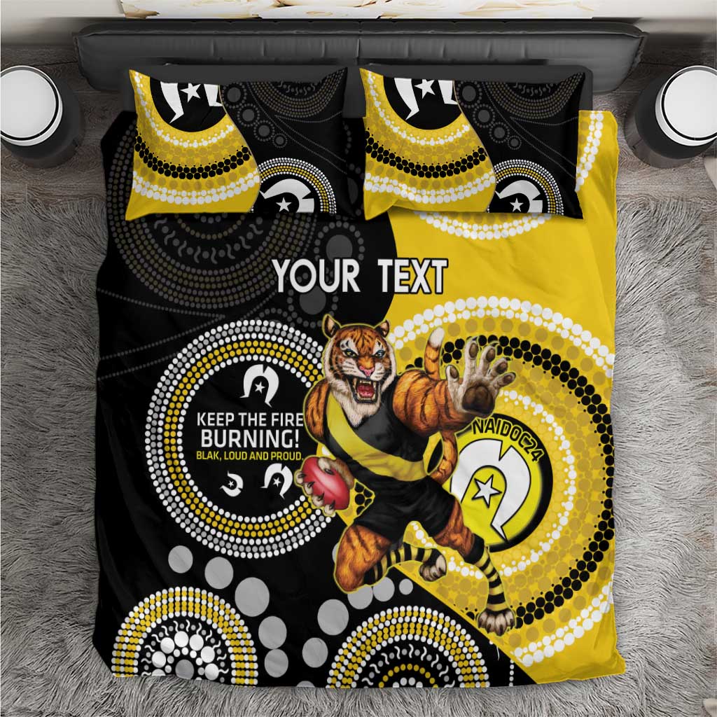 Custom AFL Richmond NAIDOC Week Bedding Set Keep The Fire Burning Indigenous Art - Vibe Hoodie Shop