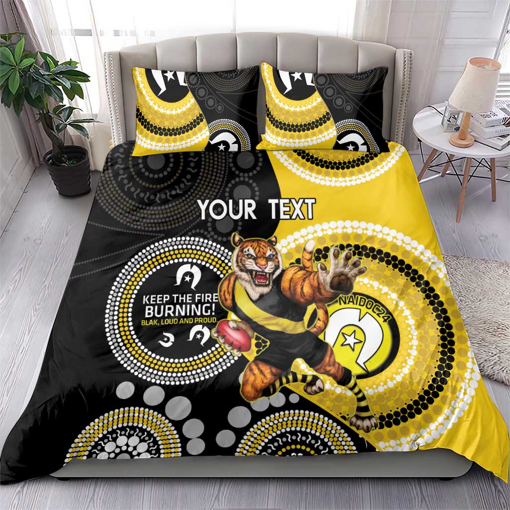 Custom AFL Richmond NAIDOC Week Bedding Set Keep The Fire Burning Indigenous Art - Vibe Hoodie Shop