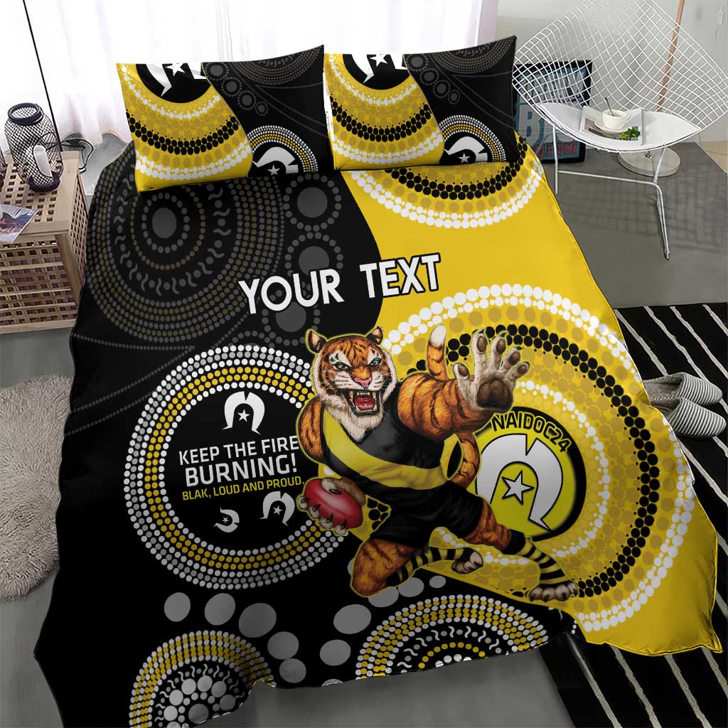 Custom AFL Richmond NAIDOC Week Bedding Set Keep The Fire Burning Indigenous Art - Vibe Hoodie Shop
