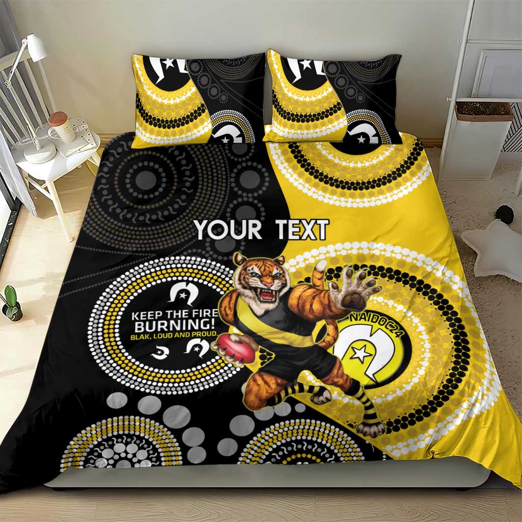 Custom AFL Richmond NAIDOC Week Bedding Set Keep The Fire Burning Indigenous Art - Vibe Hoodie Shop