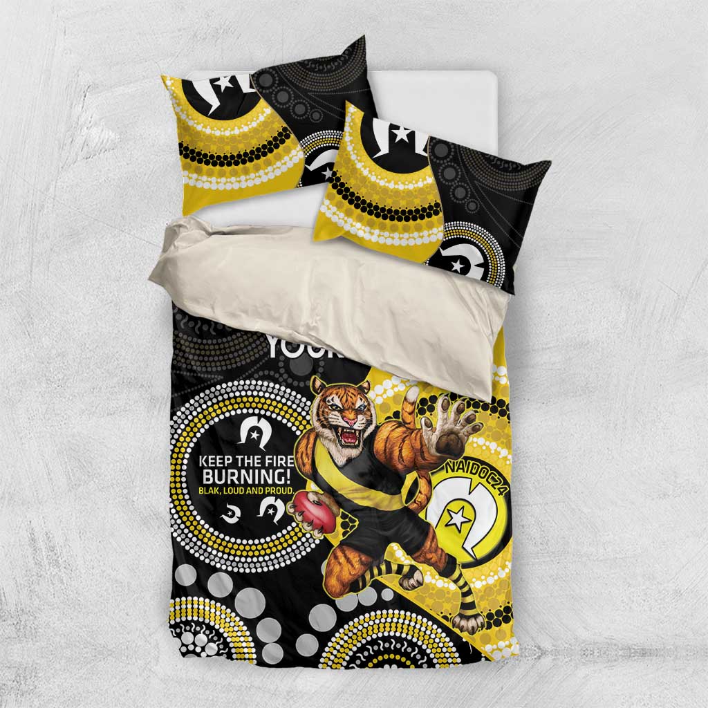Custom AFL Richmond NAIDOC Week Bedding Set Keep The Fire Burning Indigenous Art - Vibe Hoodie Shop