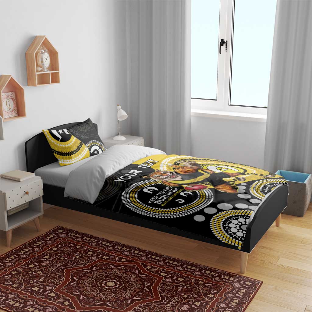 Custom AFL Richmond NAIDOC Week Bedding Set Keep The Fire Burning Indigenous Art - Vibe Hoodie Shop
