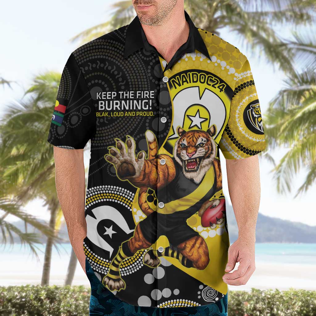 Custom AFL Richmond NAIDOC Week Hawaiian Shirt Keep The Fire Burning Indigenous Art - Vibe Hoodie Shop