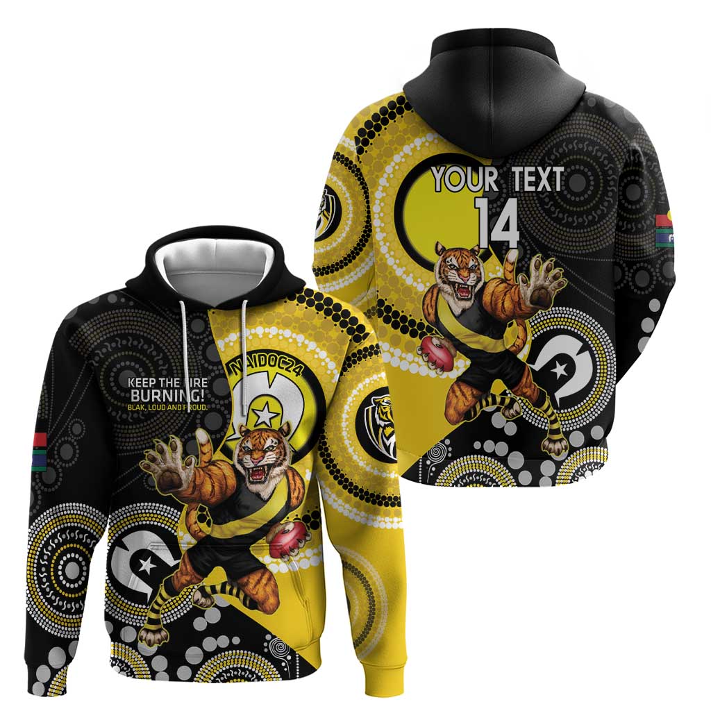 Custom AFL Richmond NAIDOC Week Hoodie Keep The Fire Burning Indigenous Art - Vibe Hoodie Shop
