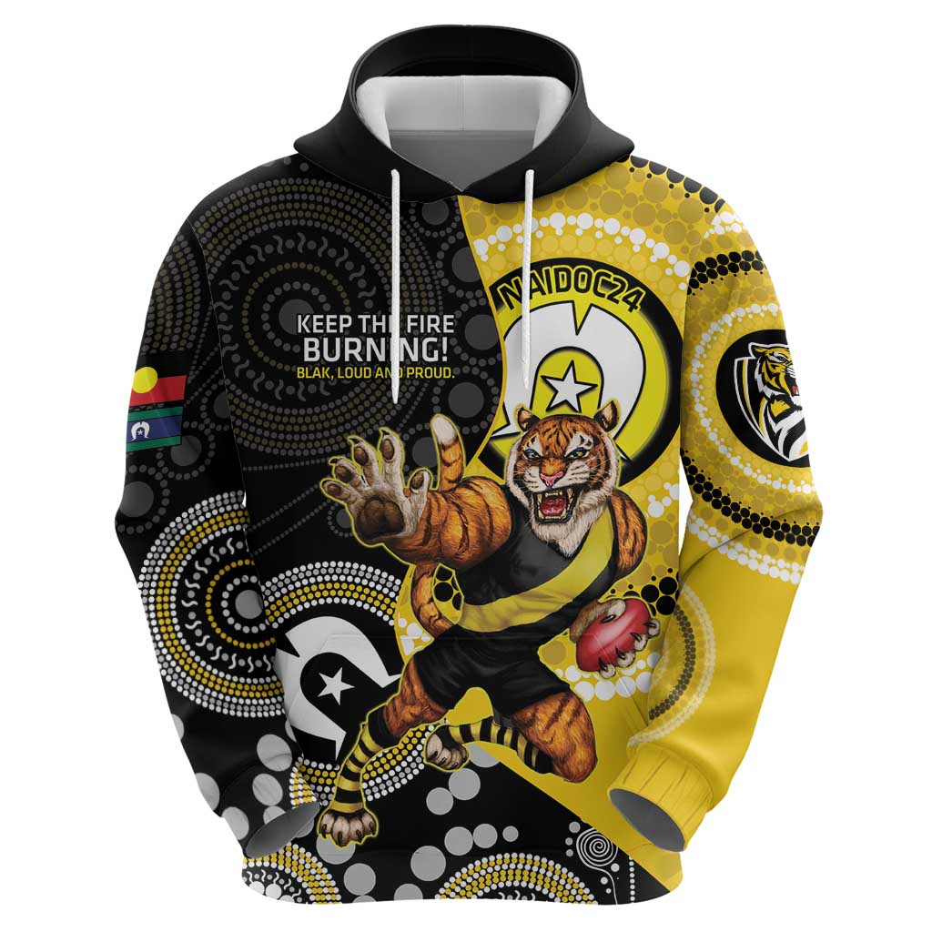 Custom AFL Richmond NAIDOC Week Hoodie Keep The Fire Burning Indigenous Art - Vibe Hoodie Shop