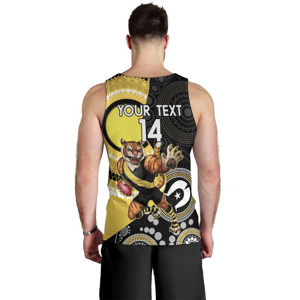 Custom AFL Richmond NAIDOC Week Men Tank Top Keep The Fire Burning Indigenous Art - Vibe Hoodie Shop
