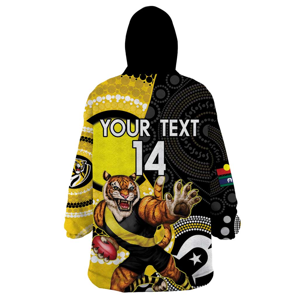 Custom AFL Richmond NAIDOC Week Wearable Blanket Hoodie Keep The Fire Burning Indigenous Art - Vibe Hoodie Shop