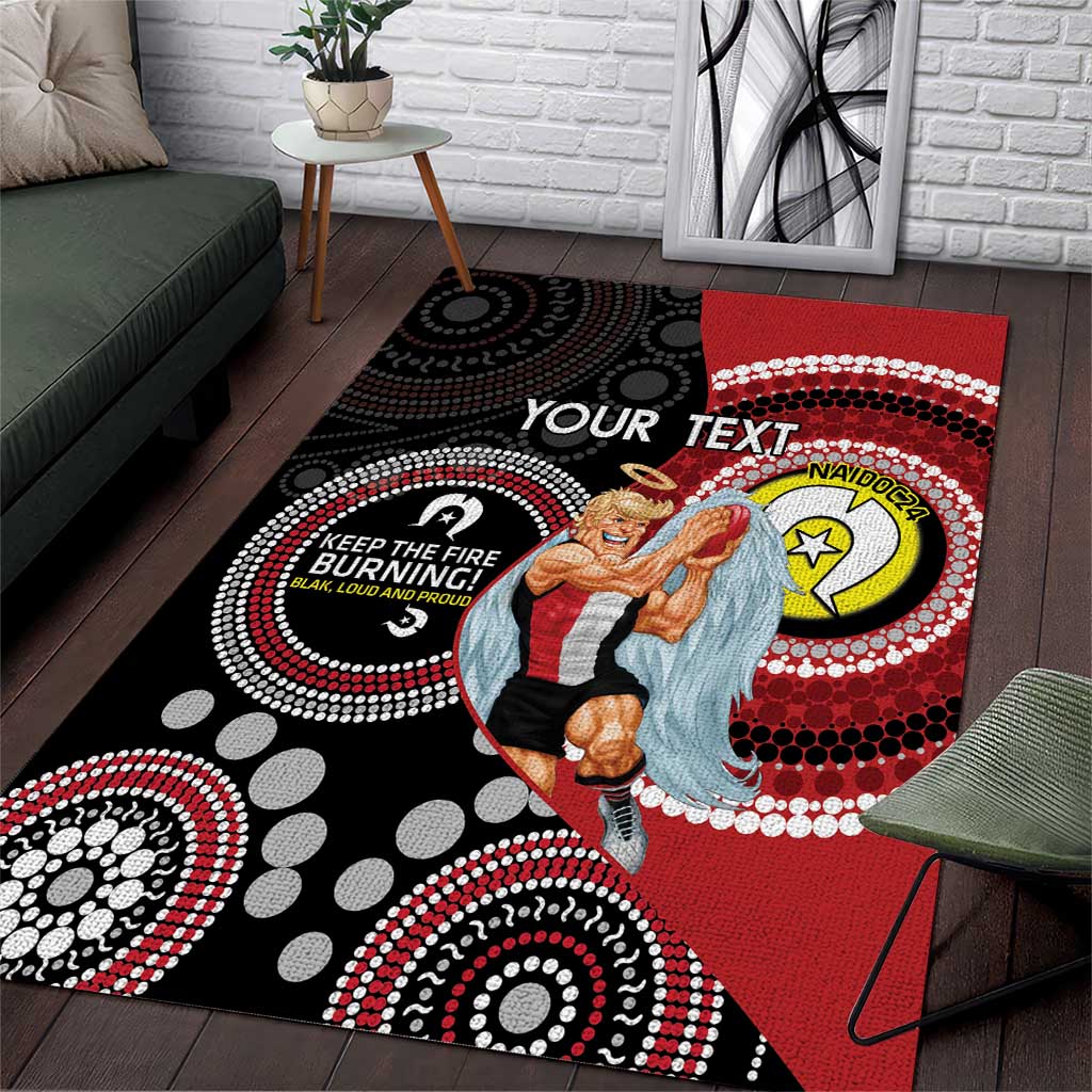 Custom AFL St Kilda NAIDOC Week Area Rug Keep The Fire Burning Indigenous Art - Vibe Hoodie Shop