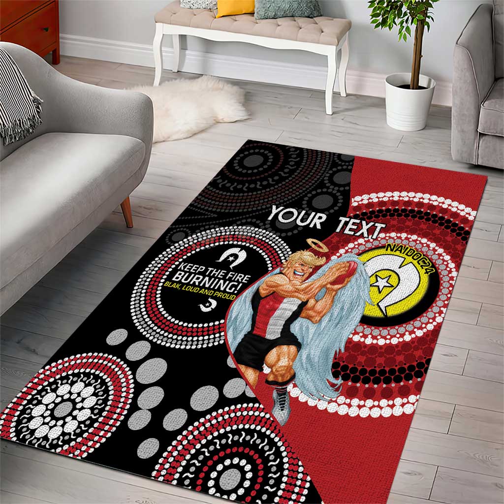 Custom AFL St Kilda NAIDOC Week Area Rug Keep The Fire Burning Indigenous Art - Vibe Hoodie Shop