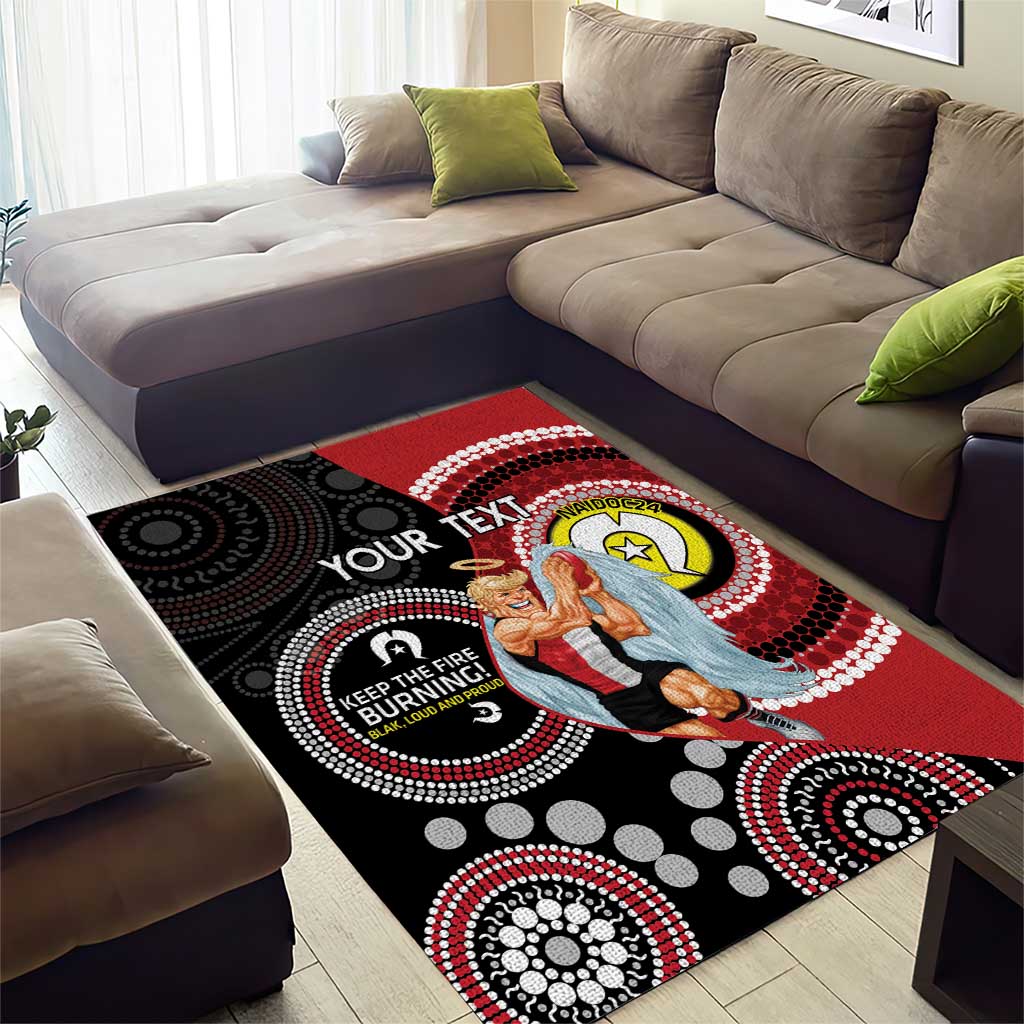 Custom AFL St Kilda NAIDOC Week Area Rug Keep The Fire Burning Indigenous Art - Vibe Hoodie Shop