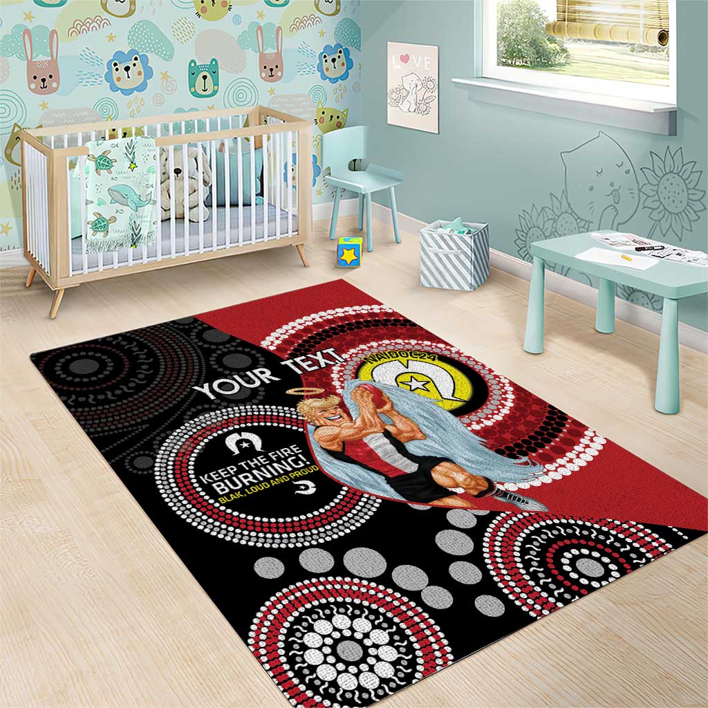 Custom AFL St Kilda NAIDOC Week Area Rug Keep The Fire Burning Indigenous Art - Vibe Hoodie Shop