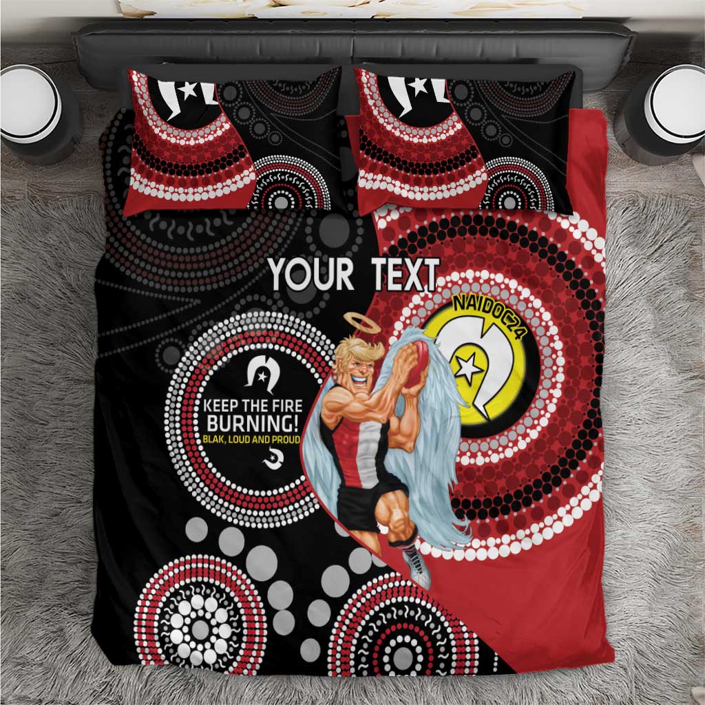 Custom AFL St Kilda NAIDOC Week Bedding Set Keep The Fire Burning Indigenous Art - Vibe Hoodie Shop