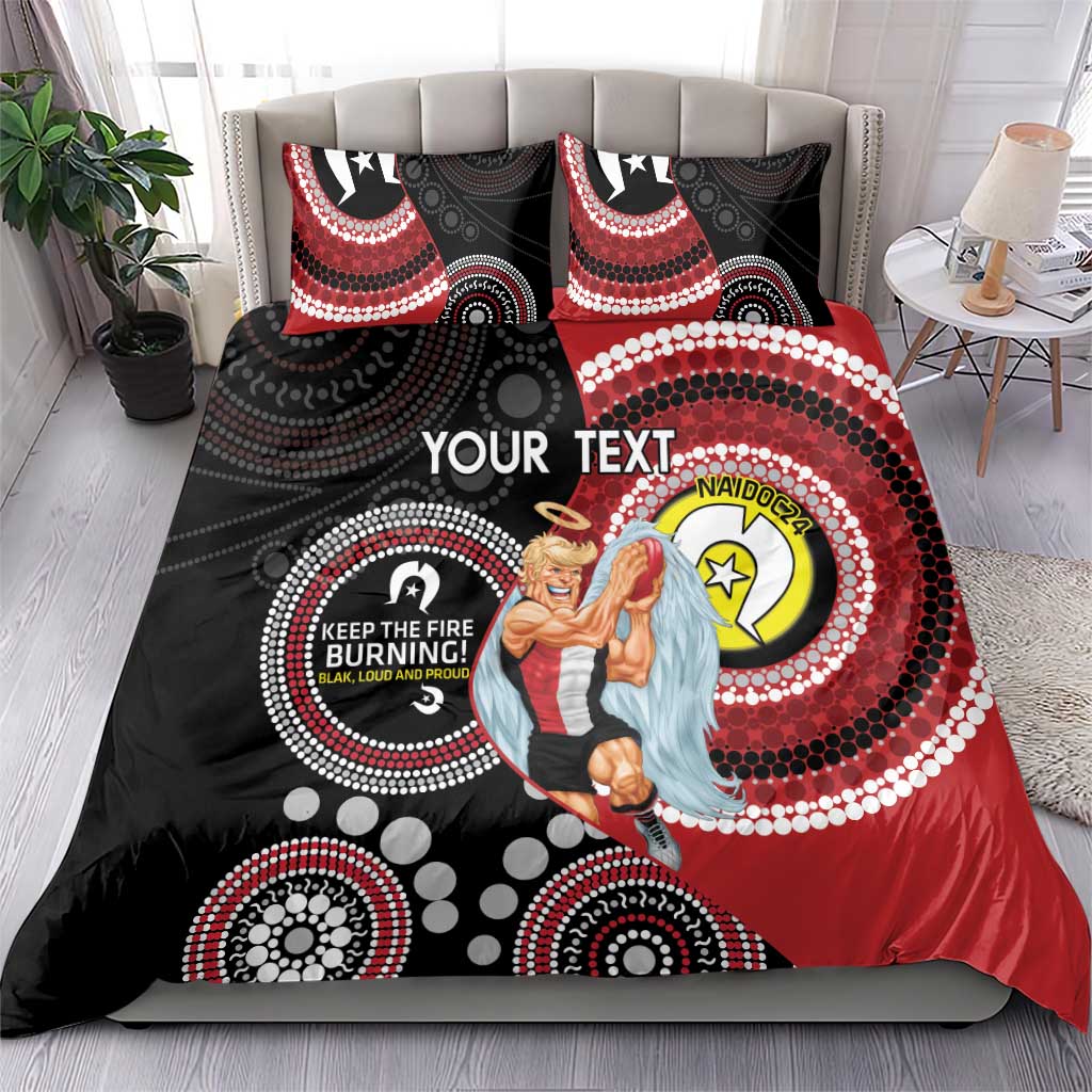 Custom AFL St Kilda NAIDOC Week Bedding Set Keep The Fire Burning Indigenous Art - Vibe Hoodie Shop