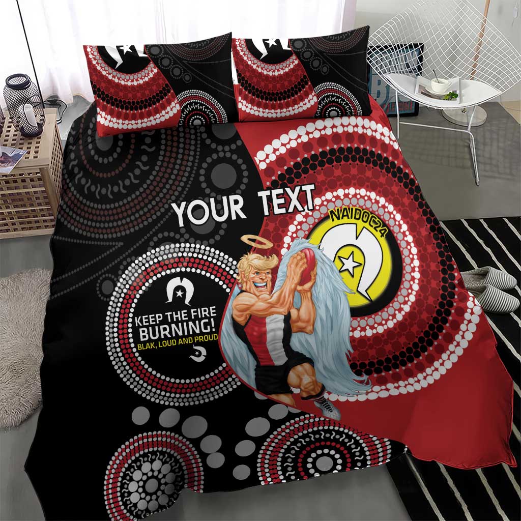 Custom AFL St Kilda NAIDOC Week Bedding Set Keep The Fire Burning Indigenous Art - Vibe Hoodie Shop
