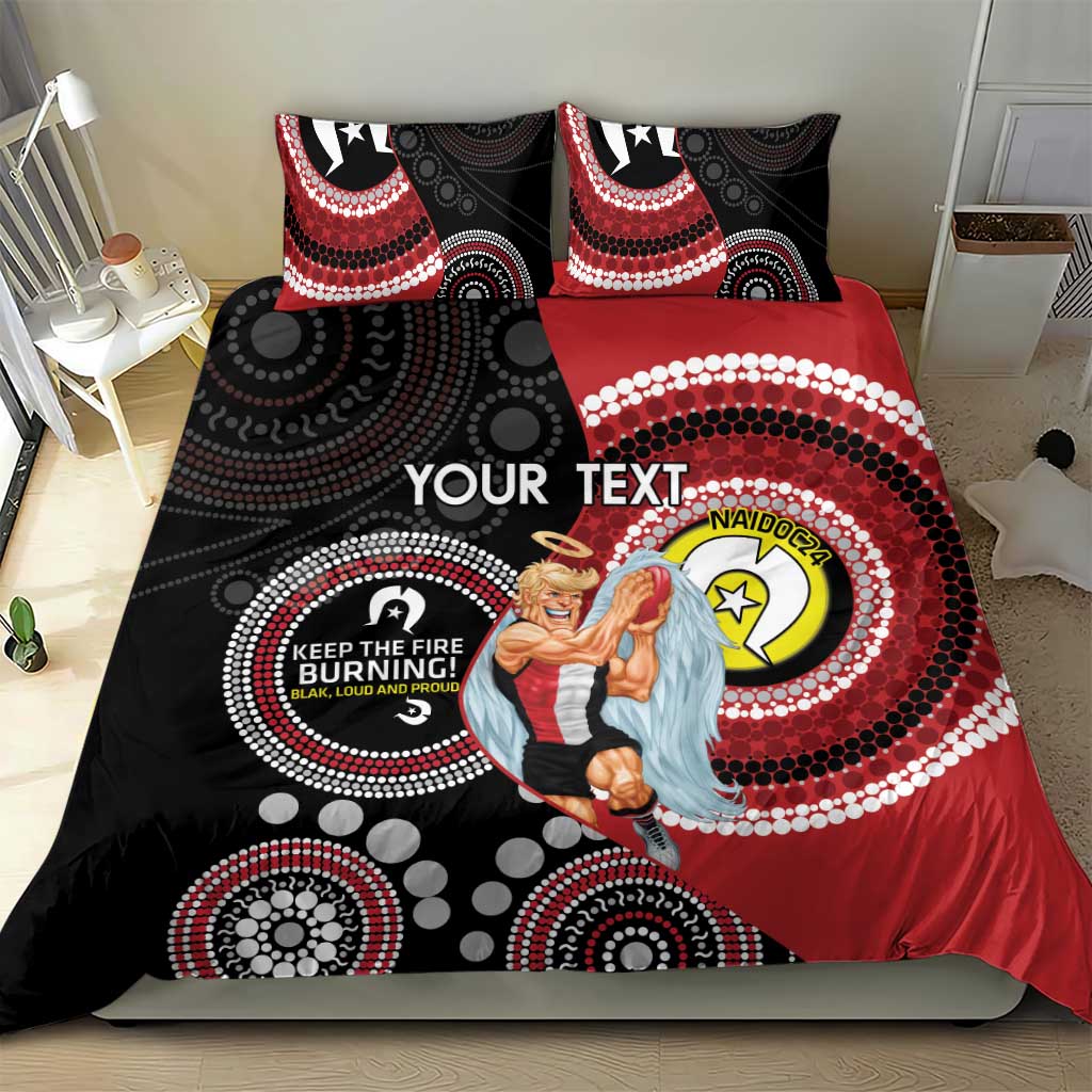 Custom AFL St Kilda NAIDOC Week Bedding Set Keep The Fire Burning Indigenous Art - Vibe Hoodie Shop