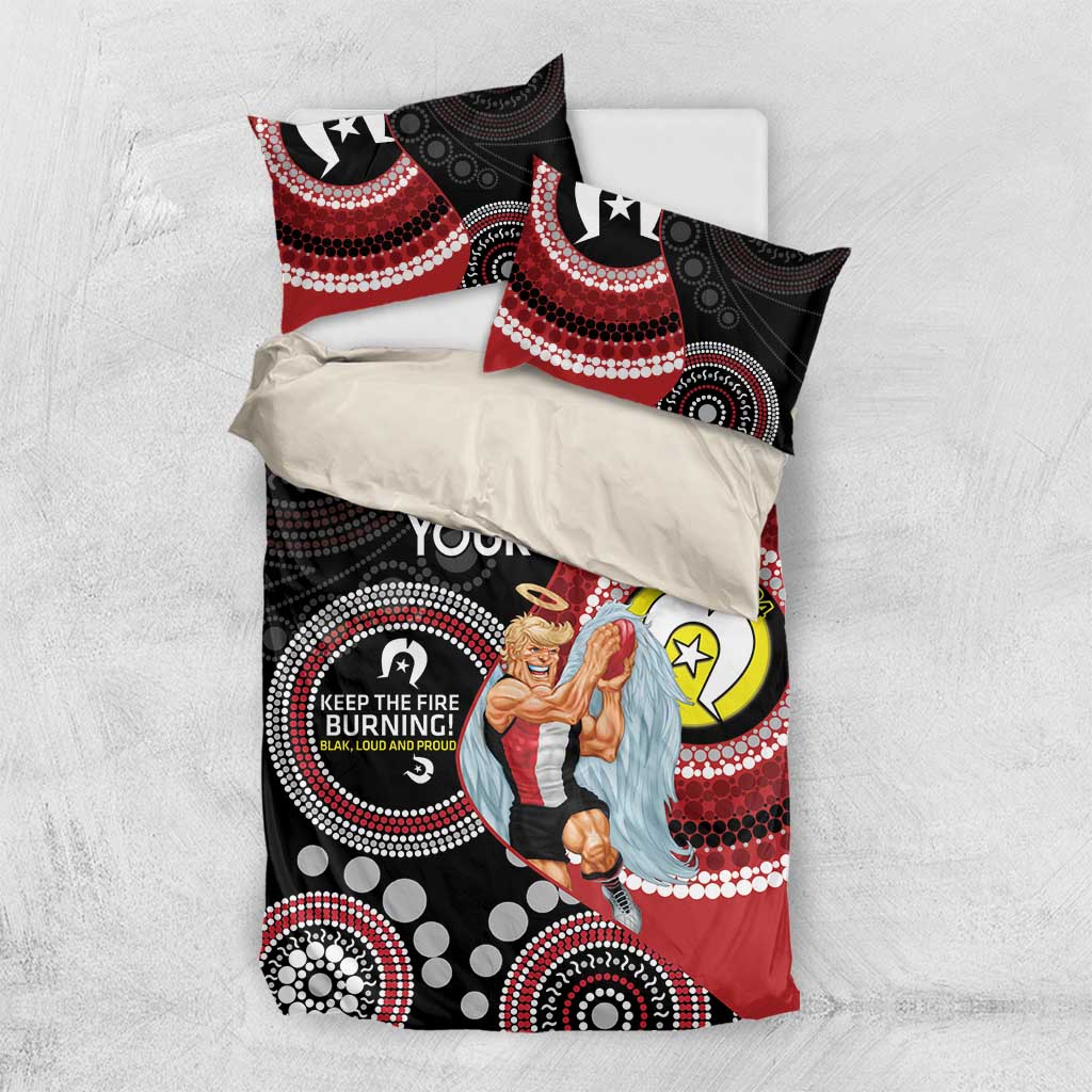 Custom AFL St Kilda NAIDOC Week Bedding Set Keep The Fire Burning Indigenous Art - Vibe Hoodie Shop