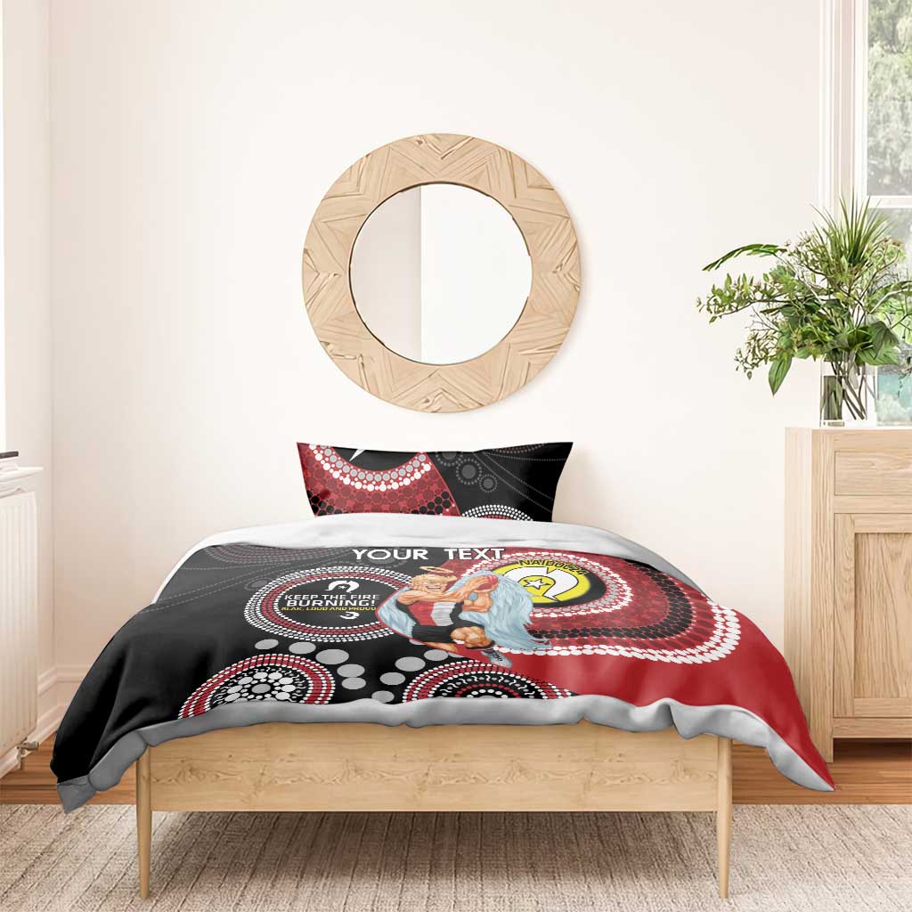 Custom AFL St Kilda NAIDOC Week Bedding Set Keep The Fire Burning Indigenous Art - Vibe Hoodie Shop