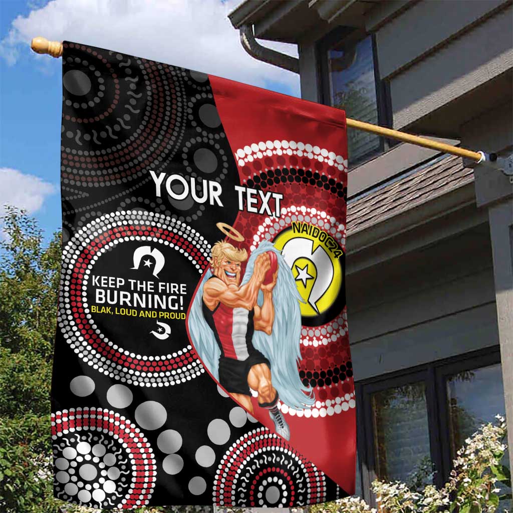 Custom AFL St Kilda NAIDOC Week Garden Flag Keep The Fire Burning Indigenous Art - Vibe Hoodie Shop