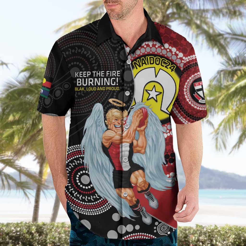 Custom AFL St Kilda NAIDOC Week Hawaiian Shirt Keep The Fire Burning Indigenous Art - Vibe Hoodie Shop