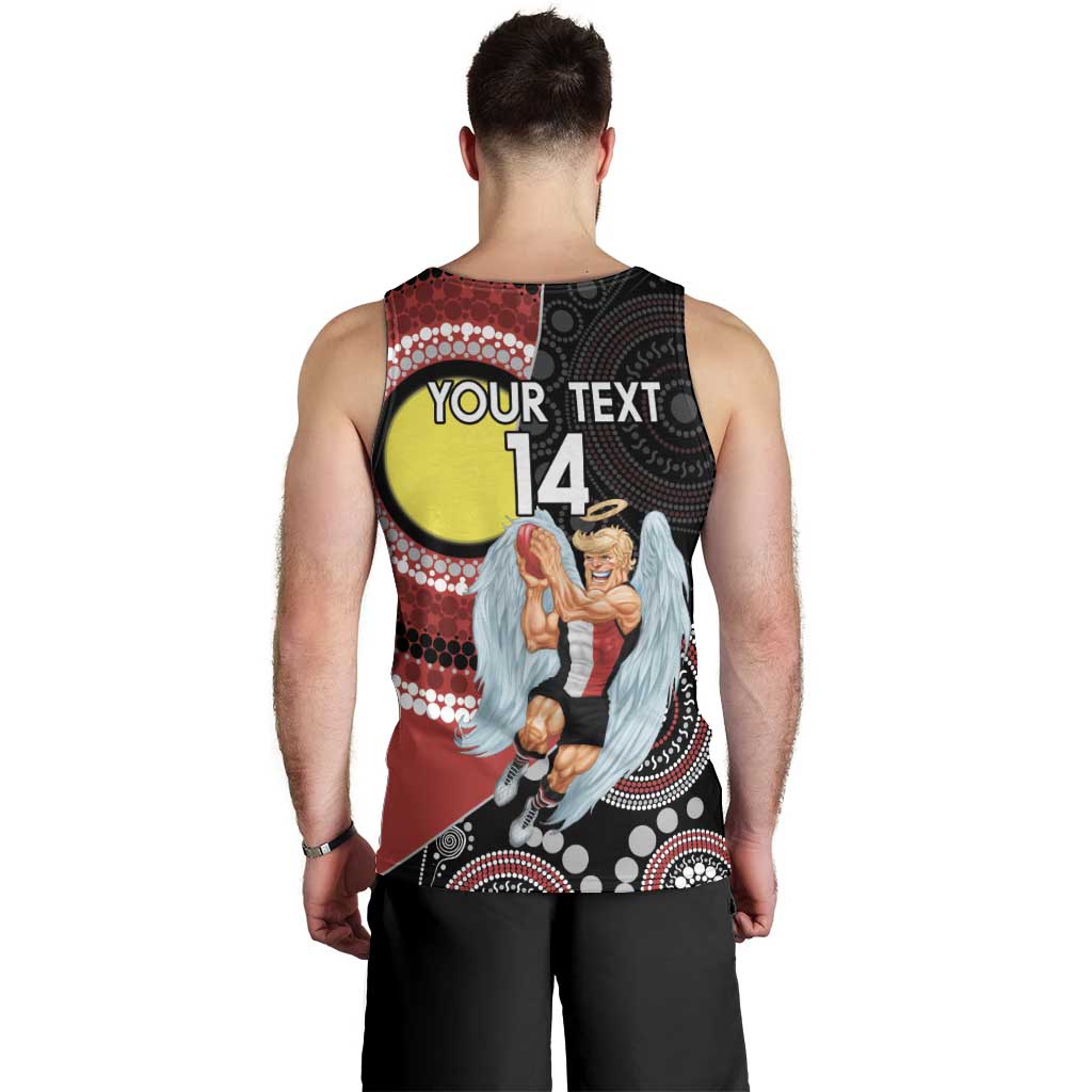 Custom AFL St Kilda NAIDOC Week Men Tank Top Keep The Fire Burning Indigenous Art - Vibe Hoodie Shop