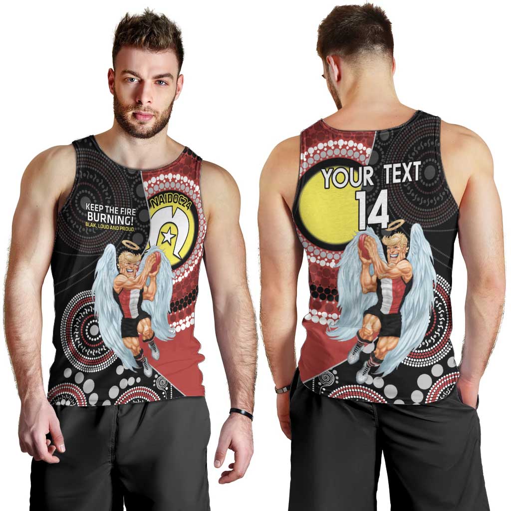 Custom AFL St Kilda NAIDOC Week Men Tank Top Keep The Fire Burning Indigenous Art - Vibe Hoodie Shop