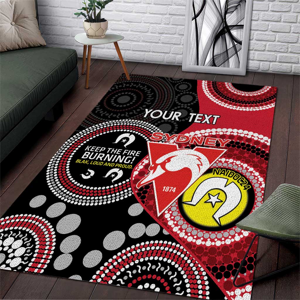 Custom AFL Swans NAIDOC Week Area Rug Keep The Fire Burning Indigenous Art - Vibe Hoodie Shop