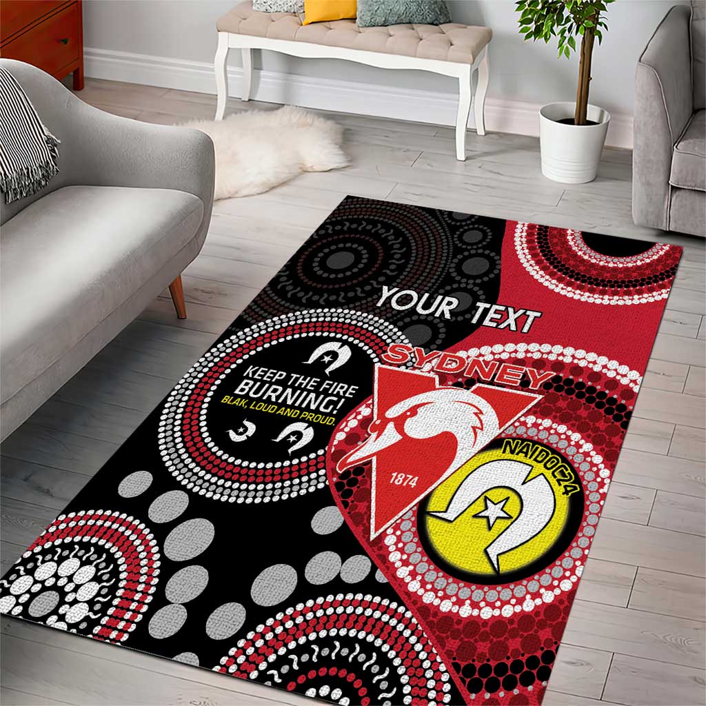 Custom AFL Swans NAIDOC Week Area Rug Keep The Fire Burning Indigenous Art - Vibe Hoodie Shop