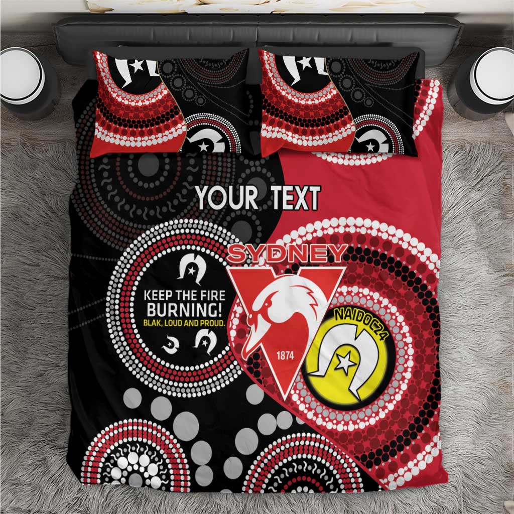 Custom AFL Swans NAIDOC Week Bedding Set Keep The Fire Burning Indigenous Art - Vibe Hoodie Shop