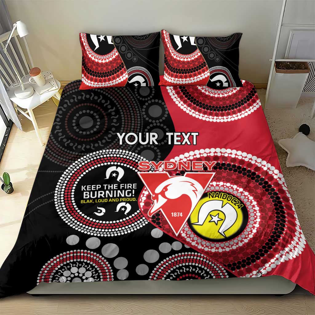 Custom AFL Swans NAIDOC Week Bedding Set Keep The Fire Burning Indigenous Art - Vibe Hoodie Shop