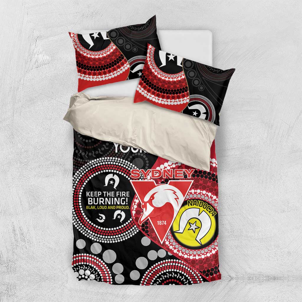 Custom AFL Swans NAIDOC Week Bedding Set Keep The Fire Burning Indigenous Art - Vibe Hoodie Shop