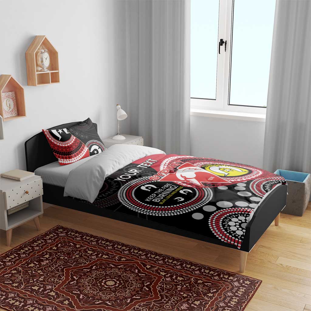 Custom AFL Swans NAIDOC Week Bedding Set Keep The Fire Burning Indigenous Art - Vibe Hoodie Shop