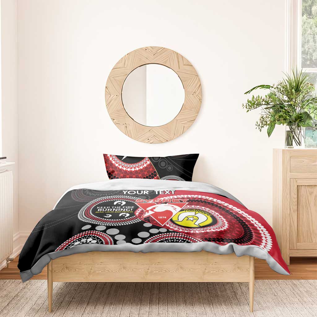 Custom AFL Swans NAIDOC Week Bedding Set Keep The Fire Burning Indigenous Art - Vibe Hoodie Shop