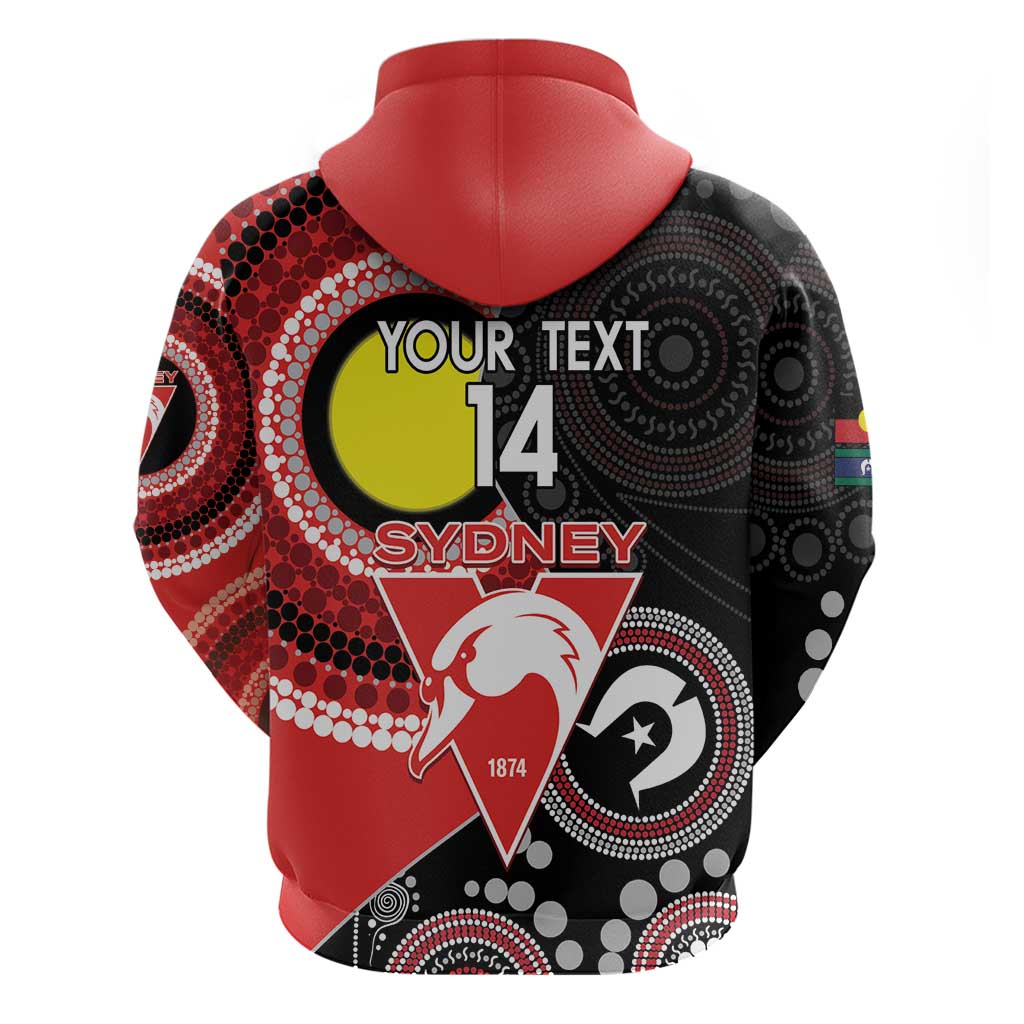 Custom AFL Swans NAIDOC Week Hoodie Keep The Fire Burning Indigenous Art - Vibe Hoodie Shop